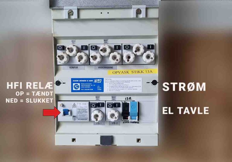 El Tavle og HFI-relæ