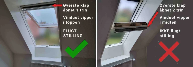 Ovenlys vindue - stilling for flugt